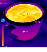 IR image of a hot cup of coffee